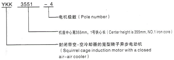 YKK系列(H355-1000)高压YJTG-132M1-6A/4KW三相异步电机西安泰富西玛电机型号说明